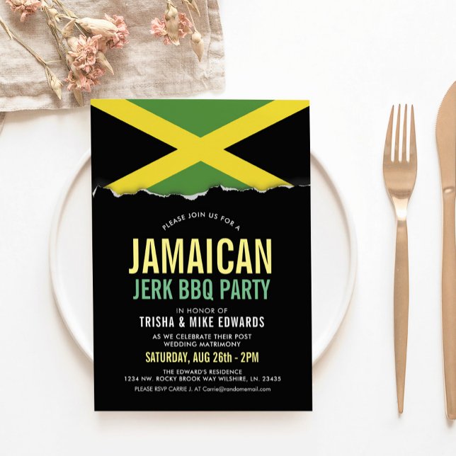 Jamaica Thned Cuisine | Party Flagga Inbjudan (Skapare uppladdad)