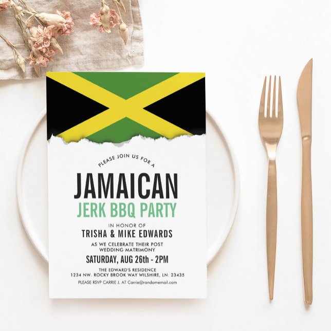 Jamaica Thned Cuisine | Party Flagga Inbjudan Whit (Skapare uppladdad)