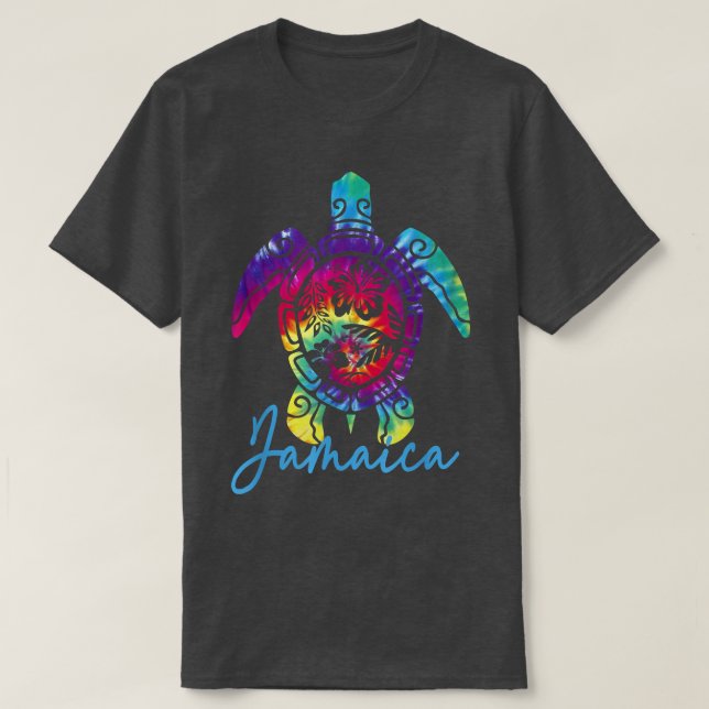 Jamaica Tie Dye Havssköldpadda Matchande Familj Se T Shirt (Design framsida)