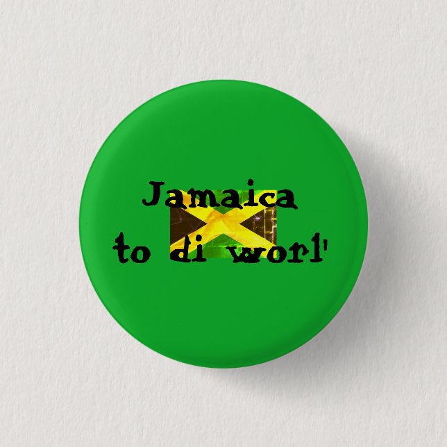 Jamaica till världsmarknaden Jamaican flagga grönt Knapp (Framsida)