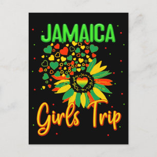Jamaica Tjejresa Sunflowerälskare Matchande Grupp Vykort