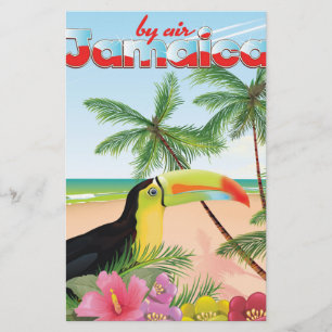 Jamaica toucan-stranden poster brevpapper
