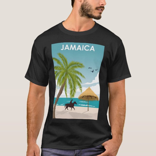 Jamaica Travel Poster T Shirt (Framsida)