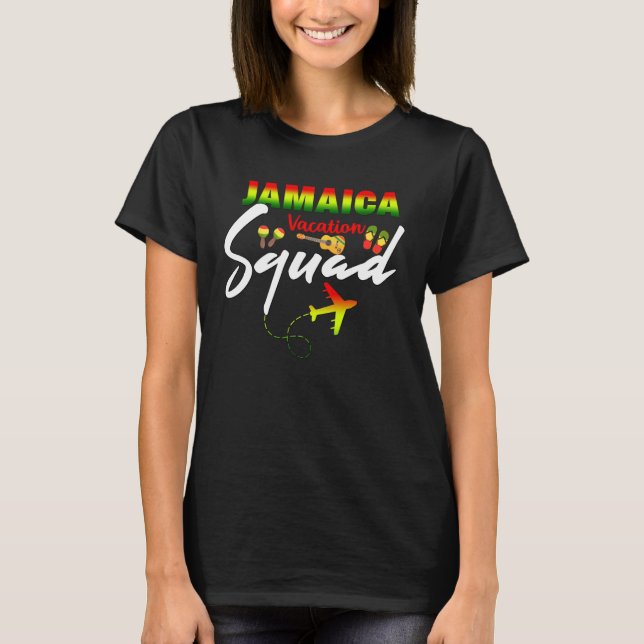 Jamaica Travel Vacation Squad Group Matching T Shirt (Framsida)
