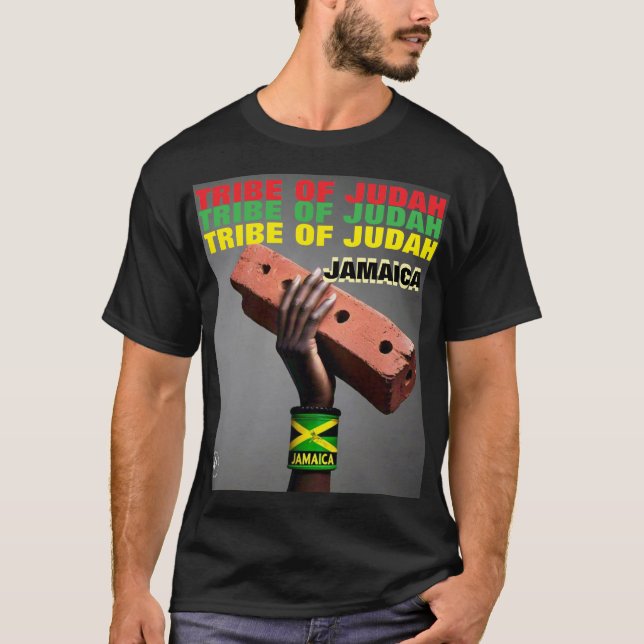 JAMAICA TRIBE OF JUDAH Basic Mörk T-Shirt (Framsida)