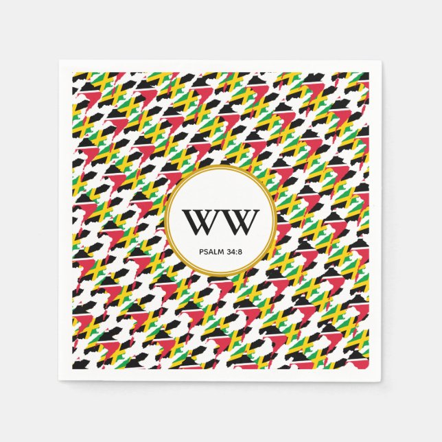 JAMAICA TRINIDAD FLAGGA Birthday Dual Heritage Par Pappersservett (Framsidan)