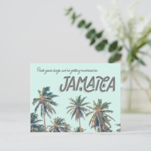 Jamaica Tropical Beach Wedding Datumet Meddelande Vykort