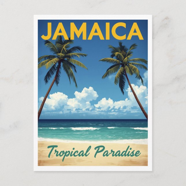 Jamaica Tropical Paradise Vintage Beach Travel Vykort (Framsida)
