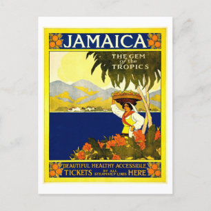 Jamaica, Tropikernornas Gem, Vintage Stil Vykort