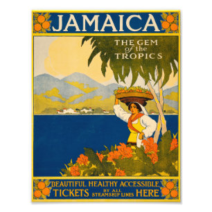 Jamaica, tropikernornas gikt fototryck