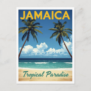 Jamaica Tropiskt Paradis Vintage Strand Resa Vykort