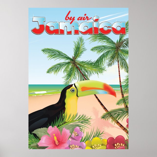 Jamaica tukan strand affisch (Framsidan)