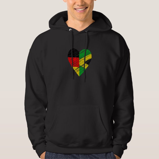 Jamaica Tyskland Heart German Flagga Jamaican Flag Hoodie (Framsida)