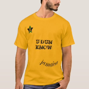 Jamaica "U-DUN VET" den guld- T-skjortan T Shirt