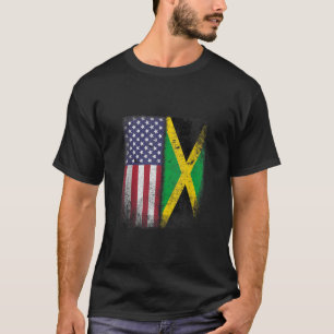 Jamaica USA flagga Jamaican Roots American Born Am T Shirt