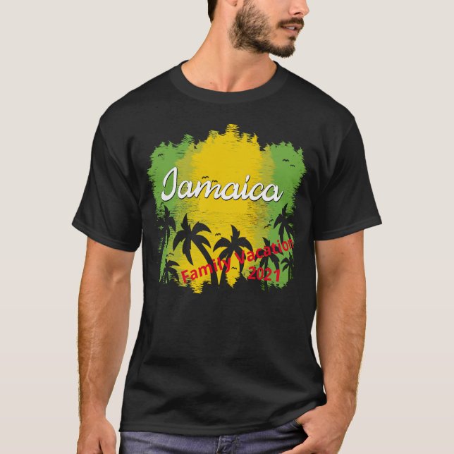 Jamaica Vacation Matching Group Reggae Souvenirs T Shirt (Framsida)