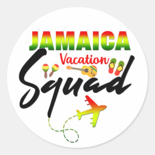 Jamaica Vacation Squad Group Matching Reggae Runt Klistermärke