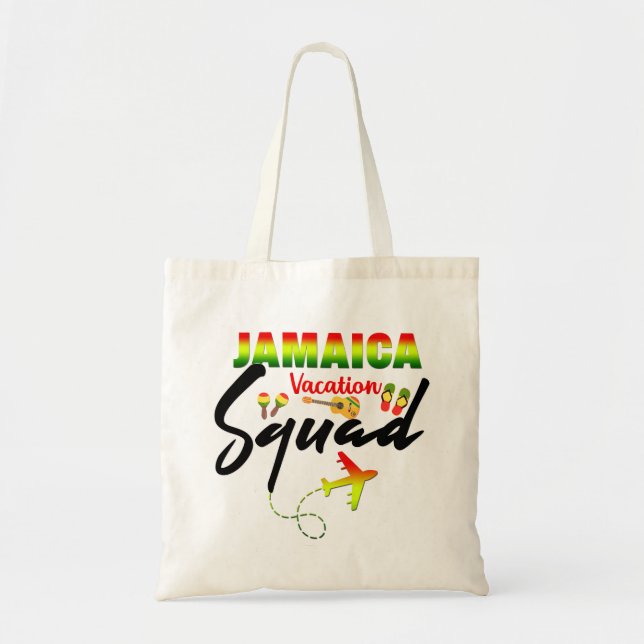Jamaica Vacation Squad Group Matching Reggae Tygkasse (Framsidan)
