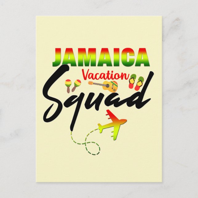 Jamaica Vacation Squad Group Matching Reggae Vykort (Framsida)