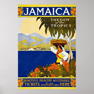 Jamaica Västindien Vintage resor Poster