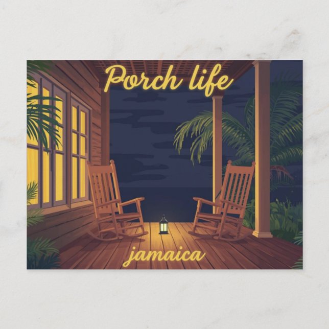 Jamaica Veranda liv kväll  Vykort (Framsida)