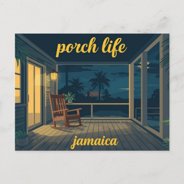 Jamaica Veranda liv kväll  Vykort (Framsida)