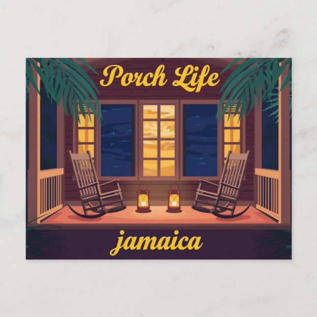 Jamaica Veranda liv kväll  Vykort (Framsida)
