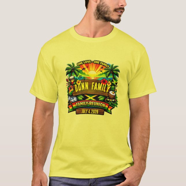 Jamaica-vibes matchande t-shirts (Framsida)
