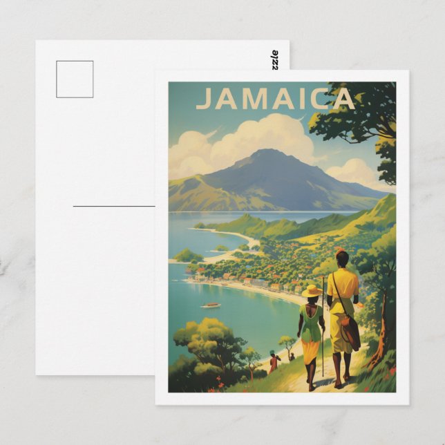 Jamaica Vintage Berömd Travel Ställe Vykort (Fram/baksida)