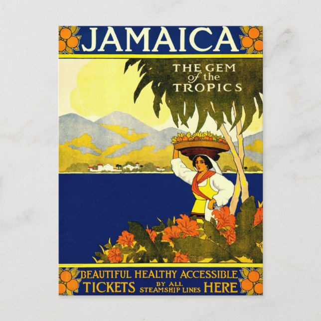 Jamaica, Vintage Resemål Postkort Vykort (Framsida)