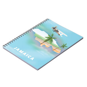 Jamaica Vintage-resemappaffisch Anteckningsbok