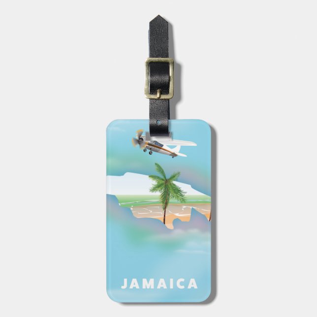 Jamaica Vintage-resemappaffisch Bagagebricka (Vertikal Framsida)