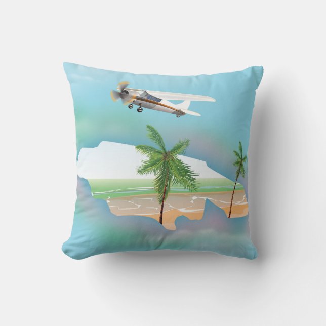 Jamaica Vintage-resemappaffisch Kudde (Framsida)