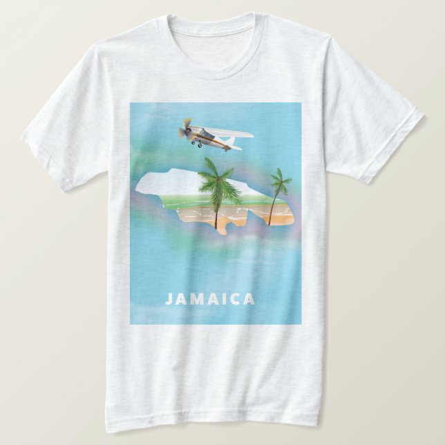 Jamaica Vintage-resemappaffisch T Shirt (Design framsida)