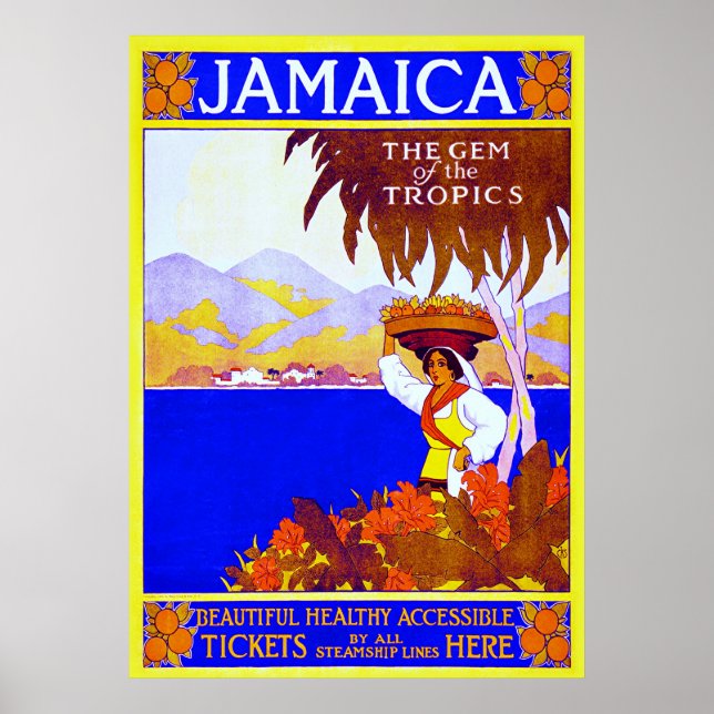 Jamaica ~ Vintage resor Canvas. Poster (Framsidan)