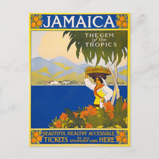 Jamaica vintage resor vykort (Framsida)