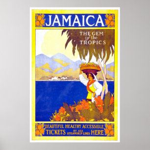 Jamaica vintage resoraffisch poster