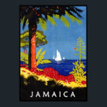 Jamaica Vintage Retro Art Deco Travel Poster<br><div class="desc">En högkvalitativ konstnärlig deporeproduktion har Jamaicas vackra tropiska sjölandskap. Digitalt renoverat för att få ut det ursprungliga färg,  ännu bättre och åtgärda så många brister som möjligt. Anpassa poster storlekt,  struktur,  gräns och/eller ram till kostym.</div>