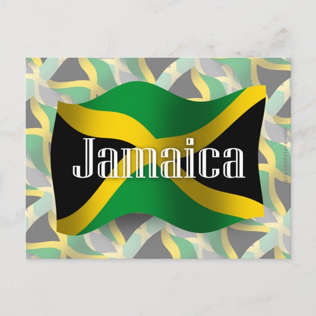 Jamaica Wave Flagga Vykort (Framsida)