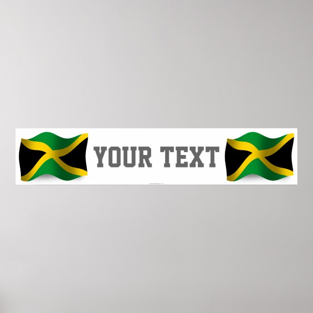 Jamaica Waving Flag Banner Poster (Framsidan)