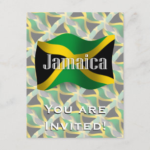Jamaica Waving Flagga Inbjudningar