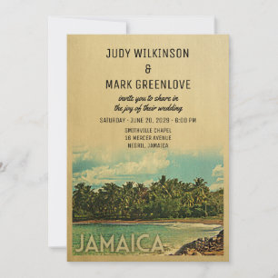 Jamaica Wedding Investigation Vintage Mid-Century Inbjudningar