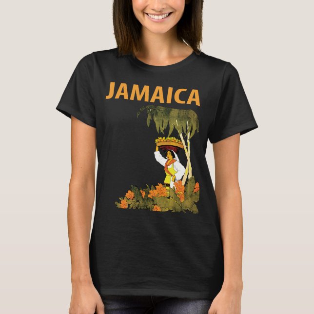 Jamaica, Woman med Basket T Shirt (Framsida)