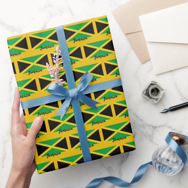Jamaica Wrapping Papper, Jamaican Flagga patriot G Presentpapper (Gifting)