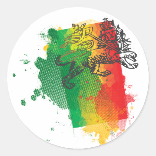 Jamaica Zion Lejon Sticker Runt Klistermärke