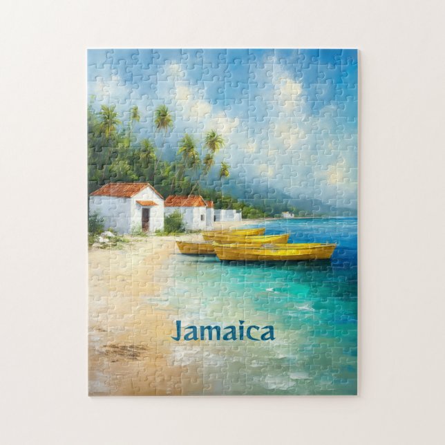 Jamaicafiskestugor vid havet pussel (Vertikal)