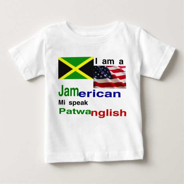 jamaican american baby tee (Framsida)