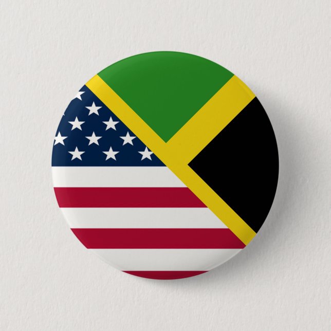 Jamaican American Flagga | Jamaica United Stater Knapp (Framsida)