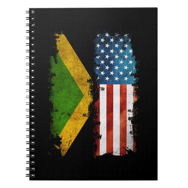 Jamaican American Flagga Jamaica Usa Anteckningsbok (Framsidan)