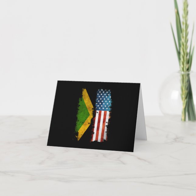 Jamaican American Flagga Jamaica Usa Kort (Framsida)